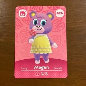 Animal Crossing Megan Amiibo Card #426